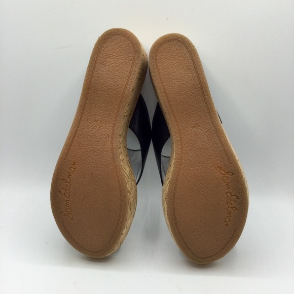 SAM Edelman Ruth Black Cork Wedge Sandals size 9.5M - Picture 10 of 12